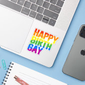 Sticker Joyeux Birthgay (Ordinateur portable avec iPhone)