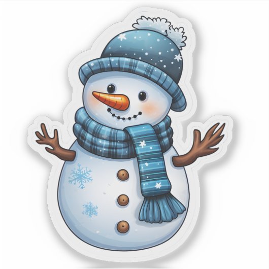 Sticker Joyeux Blue Snowman (Devant)