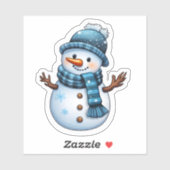 Sticker Joyeux Blue Snowman (Feuille)