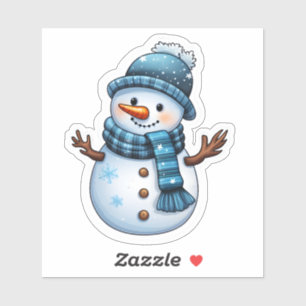 Sticker Joyeux Blue Snowman