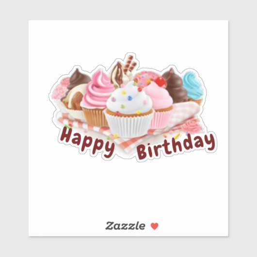 Sticker Joyeux bonbons d'anniversaire (Feuille)