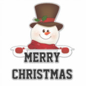 Sticker Joyeux bonhomme de neige de Noël (Devant)