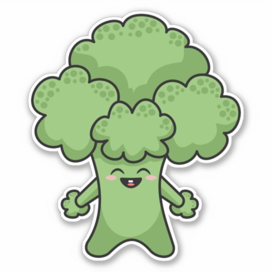 Sticker Joyeux Brocoli vert (Devant)