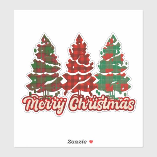Sticker Joyeux Buffalo Plaid Trees-42019 (Feuille)
