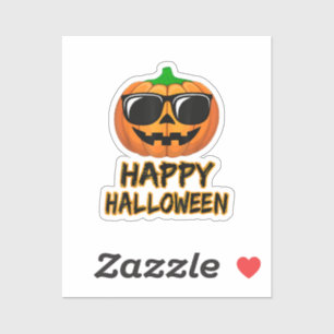 Sticker Joyeux costume d'Halloween drôle Citrouille