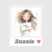Sticker Joyeux courrier, femme (Feuille)
