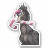 Sticker Joyeux dinosaure de Noël (Devant)