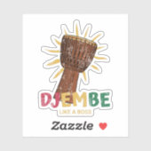 Sticker Joyeux Djembe comme un patron African Drum (Feuille)