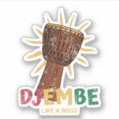Sticker Joyeux Djembe comme un patron African Drum (Devant)