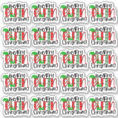 Sticker Joyeux Elfin Noël Funny Elf voeux de vacances (Devant)