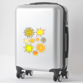 Sticker Joyeux face de soleil caricature clipart céleste (Sur valise)