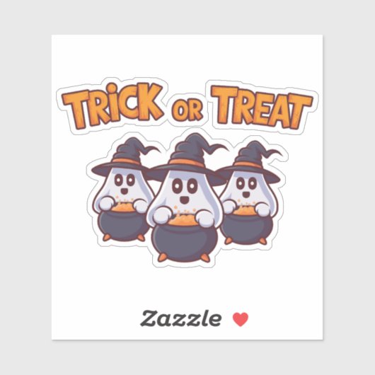 Sticker Joyeux fantôme d'Halloween (Feuille)