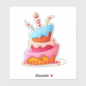 Sticker Joyeux gâteau d'anniversaire (Feuille)