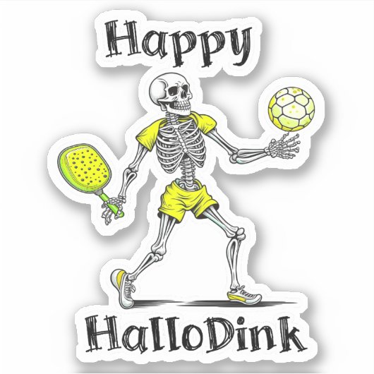 Sticker Joyeux Hallodink | Halloween et Pickleball Pun (Devant)