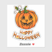 Sticker Joyeux Halloween | CITROUILLE | maïs-bonbons (Feuille)