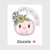 Sticker Joyeux Halloween | Citrouille rose et Pois (Feuille)