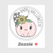 Sticker Joyeux Halloween | Citrouille rose et Pois (Feuille)