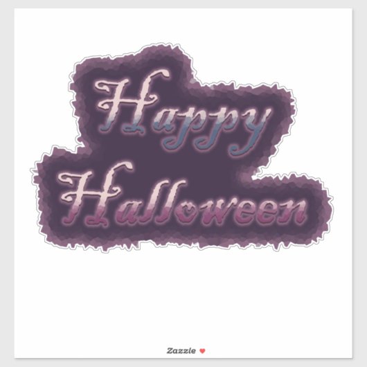 Sticker Joyeux Halloween gothique violet (Feuille)
