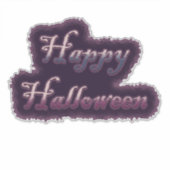 Sticker Joyeux Halloween gothique violet (Devant)