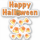 Sticker Joyeux Halloween | maïs bonbon| citrouille (Devant)
