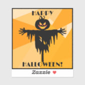 Sticker Joyeux Halloween noir orange (Feuille)