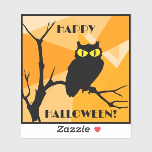Sticker Joyeux Halloween noir orange (Feuille)