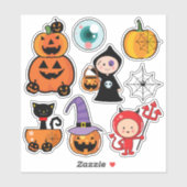 Sticker Joyeux Halloween | Tick ou traitement mignon (Feuille)