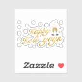 Sticker Joyeux Holi-Yays ! Design de fête (Feuille)