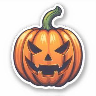 Sticker Joyeux Jack-O-Lantern Citrouille orange d'Hallowee