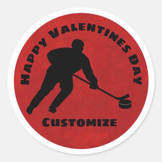 Sticker Joyeux Joueur de hockey Valentines (Devant)