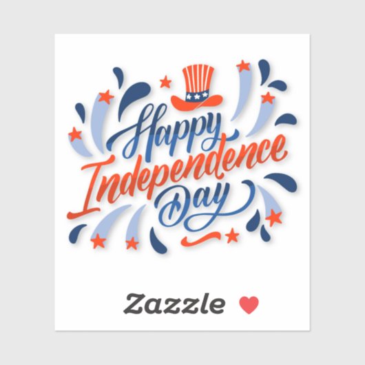 Sticker Joyeux Jour de l'Indépendance (Feuille)