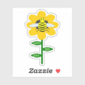 Sticker Joyeux Jour des abeilles Bumblebee Anniversaire Fo (Feuille)
