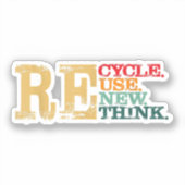 Sticker Joyeux Jour des terres Recycle Réutiliser Renouvel (Recto)