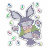 Sticker Joyeux Lapin Aux Oeufs (Devant)