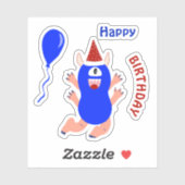 Sticker Joyeux monstre bleu (Feuille)