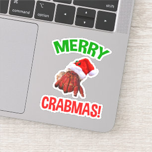 Sticker Joyeux Noël ! Amusant de crabe ermite de Noël