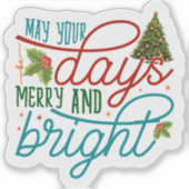 Sticker Joyeux Noël avec décorations ! (Devant)