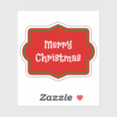 Sticker Joyeux Noël bannière rouge, texte blanc (Feuille)