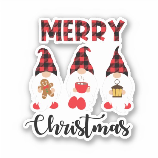 Sticker Joyeux Noël - Buffalo nus plaid (Devant)