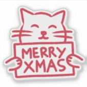 Sticker Joyeux Noël Chat Mignon (Devant)