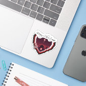 Sticker Joyeux Noël coeur natvité (Ordinateur portable avec iPhone)