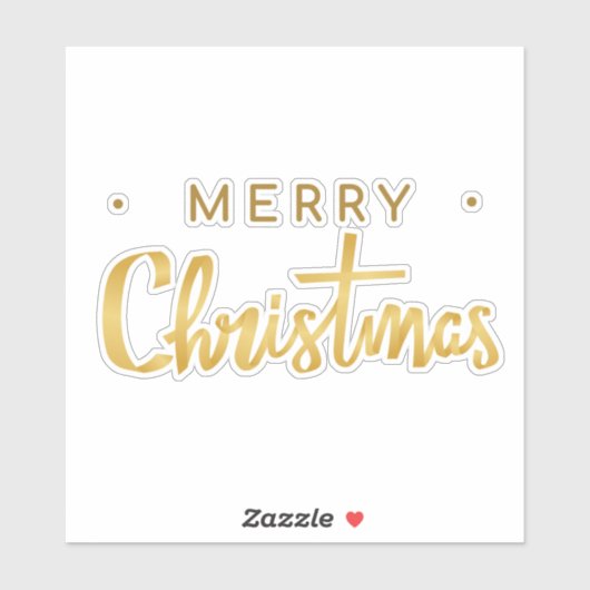 Sticker Joyeux Noël, couleur or (Feuille)