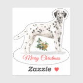 Sticker Joyeux Noël Dalmatien Custom-Cut Vinyl (Feuille)