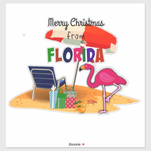 Sticker Joyeux Noël de Floride (Feuille)