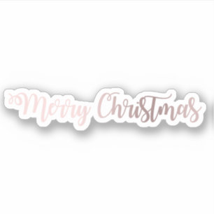 Sticker Joyeux Noël de joli or rose moderne élégant