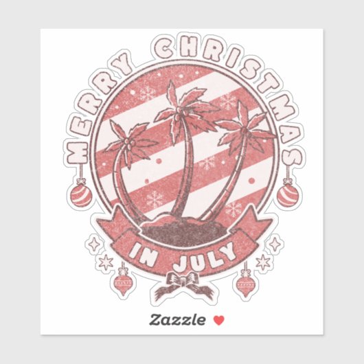 Sticker Joyeux Noël en juillet (Feuille)