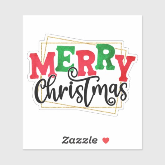 Sticker Joyeux Noël encadré Design-80716 (Feuille)