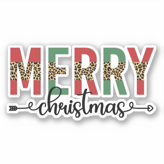 Sticker Joyeux Noël Famille Noël Fête Cadeaux (Devant)