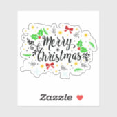 Sticker Joyeux Noël festif (Feuille)