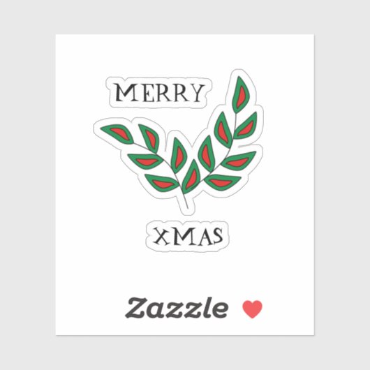 Sticker Joyeux Noël Feuille (Feuille)